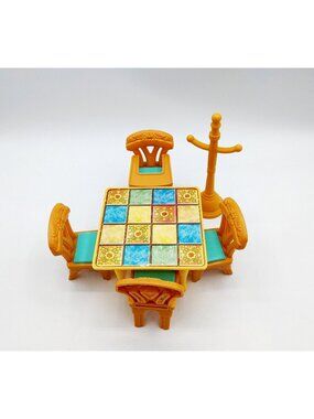 Fisher Price Loving Family Dollhouse Mosaic Table w/Chairs & Coat Rack